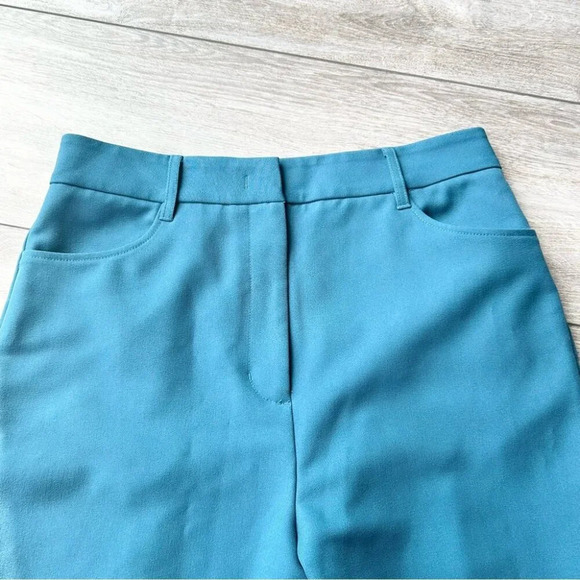 Oak + Fort Turquoise Bootcut Flared Leg Back Slits Trouser Pants - Picture 2 of 13